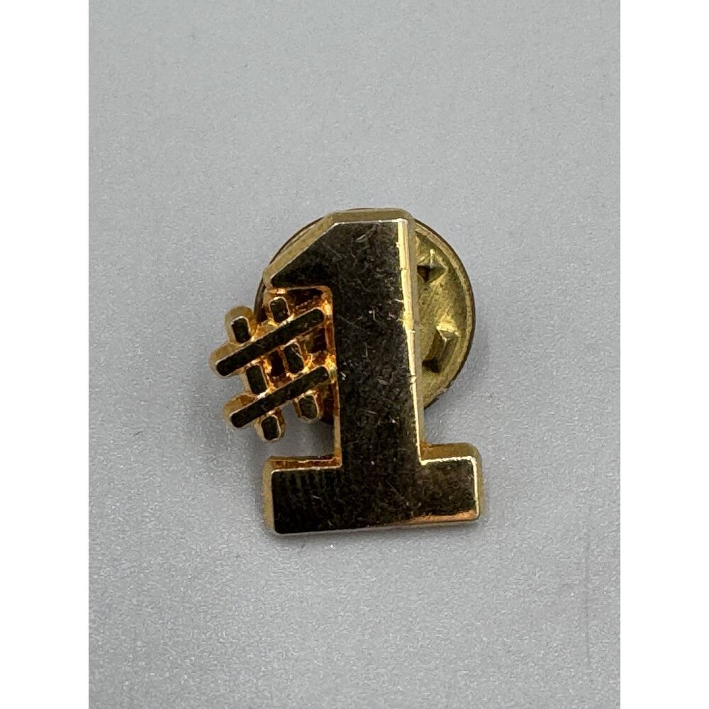 Vintage Gold Colored Number One #1 Lapel Pin‎